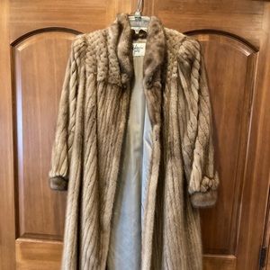RENFREW Furs tan mink long fur coat Sz M